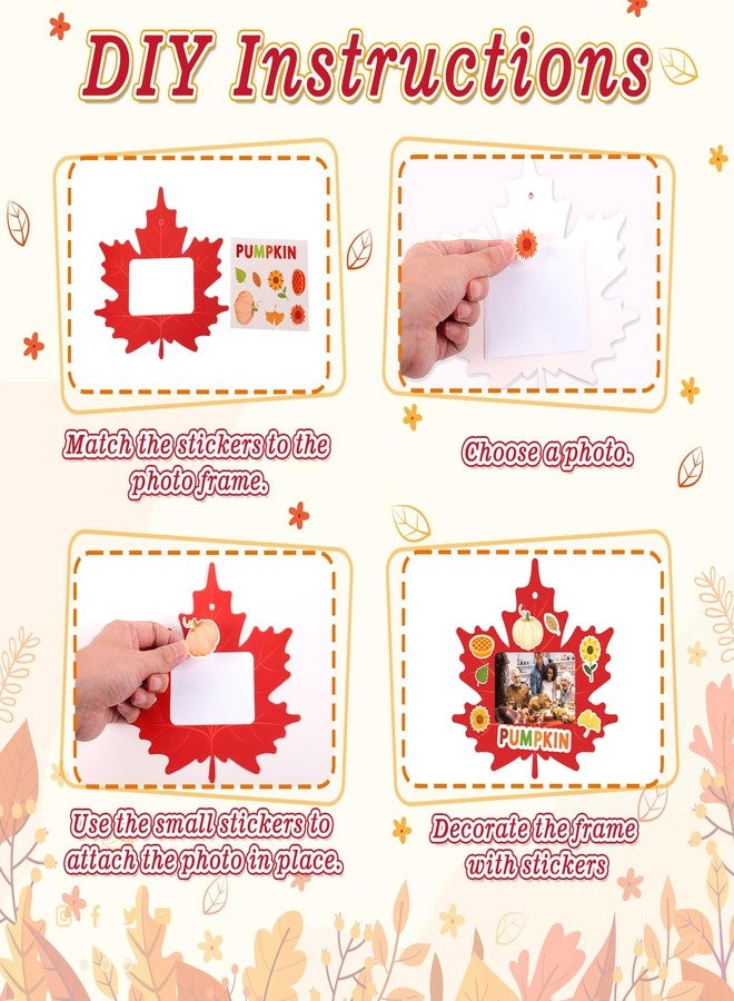 Eternity sky 48pcs Thanksgiving Crafts Bulk - Fall Pumpkin Picture Frame DIY Art Kit for Toddlers, Classroom Activities, Party Games, Gifts - Image 3